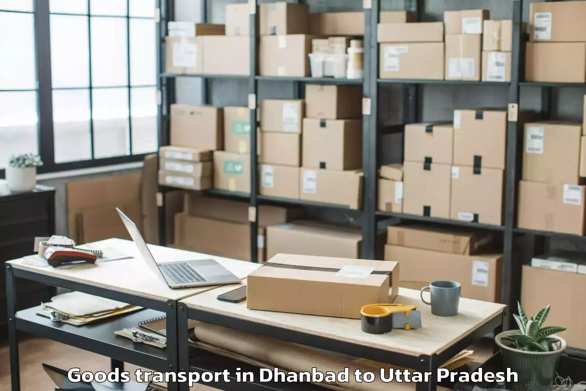 Leading Dhanbad to Gardens Galleria Mall Noida Goods Transport Provider